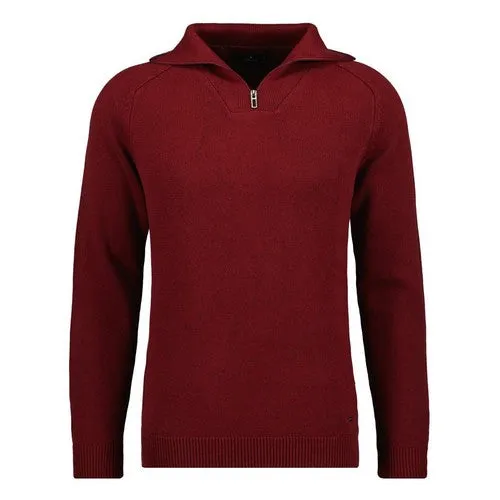 RAGMAN PULL COTON COL ZIP Bordeaux