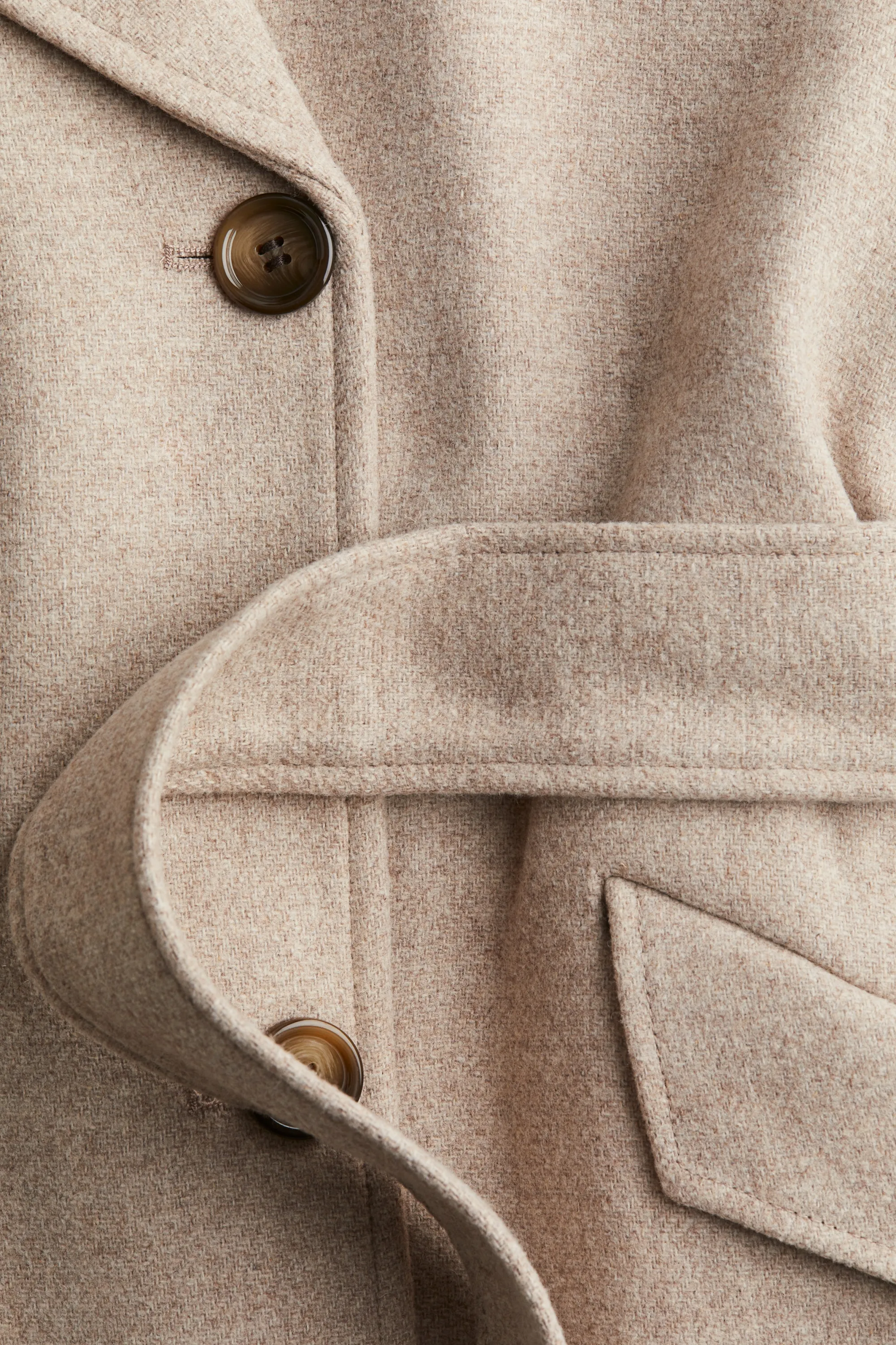 Manteau avec ceinture à nouer - Beige