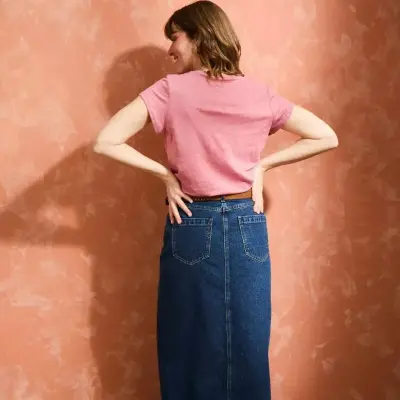 T-shirt Alina rose col V — photo 2