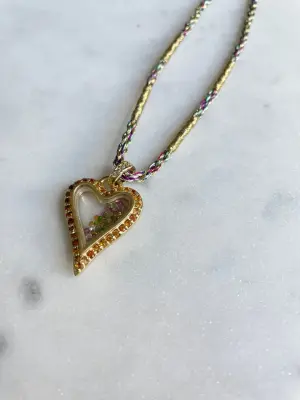 Nouveau ! ROOM SERVICE JEWELRY Collier Passion Heart Cordon Rainbow — photo 5