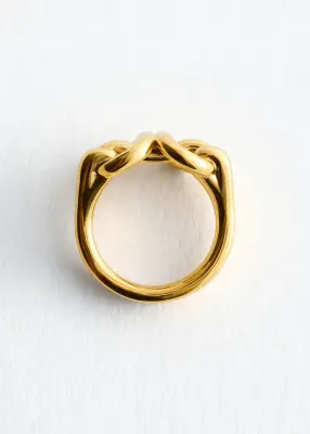 Bague incurvée et entrelacée - Doré — photo 2