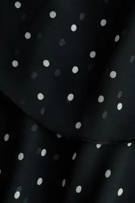 Robe asymétrique en mousseline - Noir/pois — photo 3