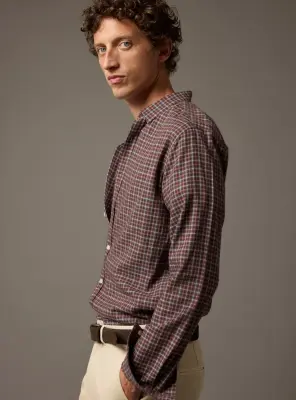 Chemise Mercer Mahogany/Craie — photo 4