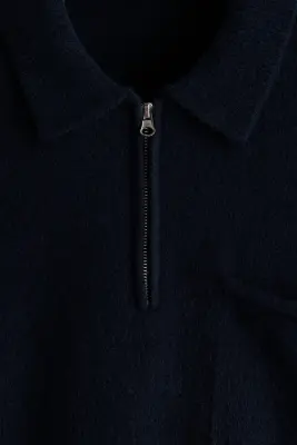 Polo Regular Fit en maille - Bleu marine — photo 5