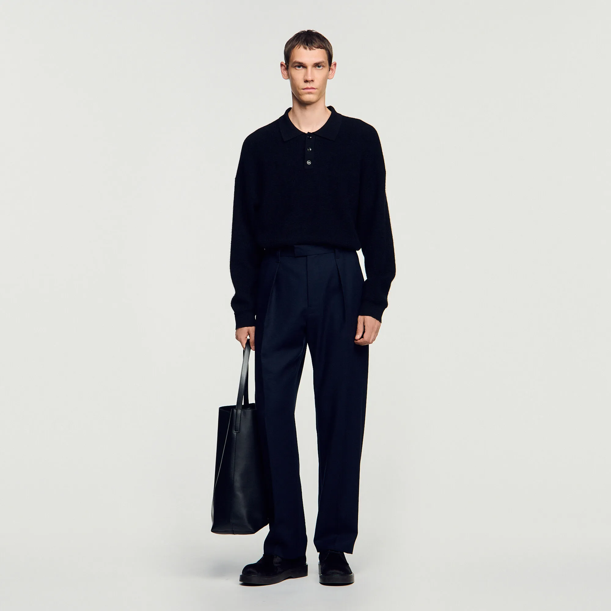 Pantalon large en laine