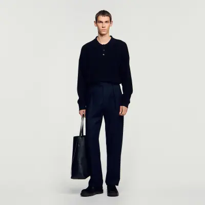 Pantalon large en laine