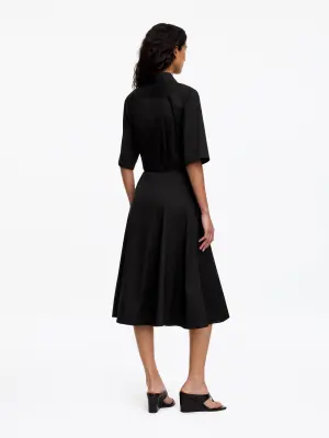 Robe-chemise en coton - Noir — photo 2