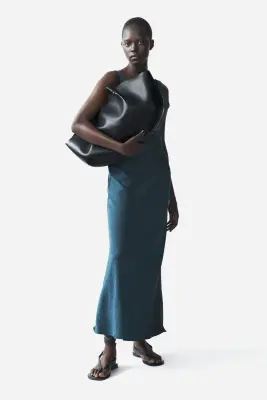 Slip dress en satin - Turquoise foncé — photo 1