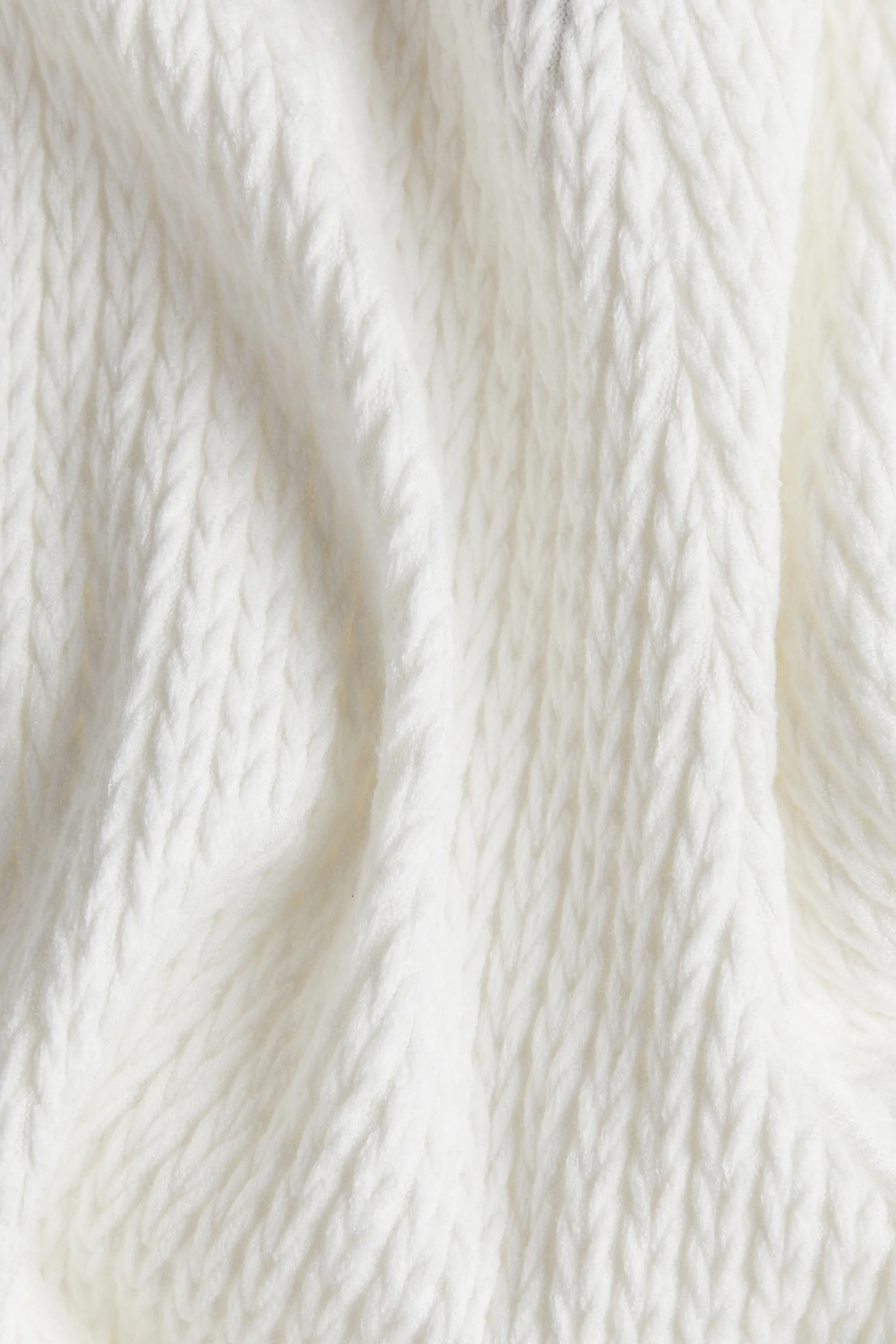 Pantalon évasé façon maille torsadée - Crème
