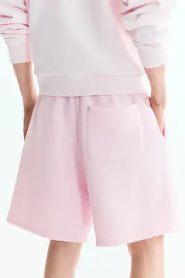 Short Relaxed Fit en molleton - Rose clair/Metallica — photo 3