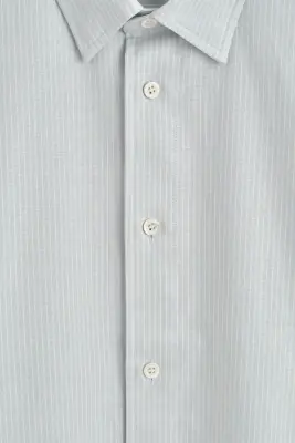 CHEMISE OXFORD EN COTON - BLEU / BLANC / RAYURES — photo 2