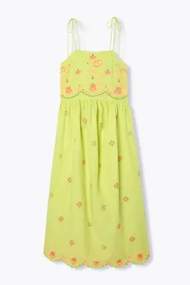 Robe brodée à bretelles nouées — photo 1
