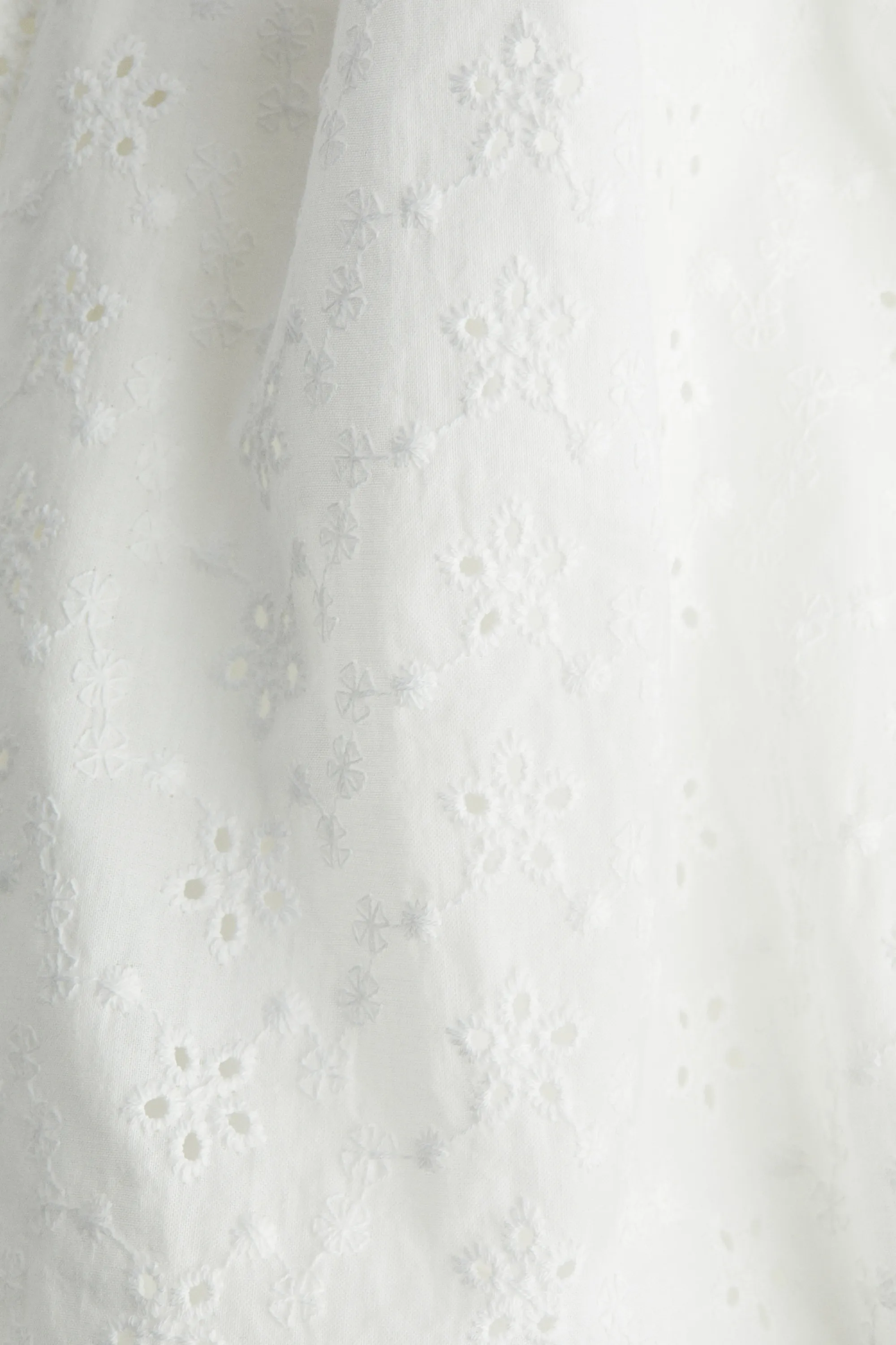 Short taille haute avec broderie anglaise - Blanc
