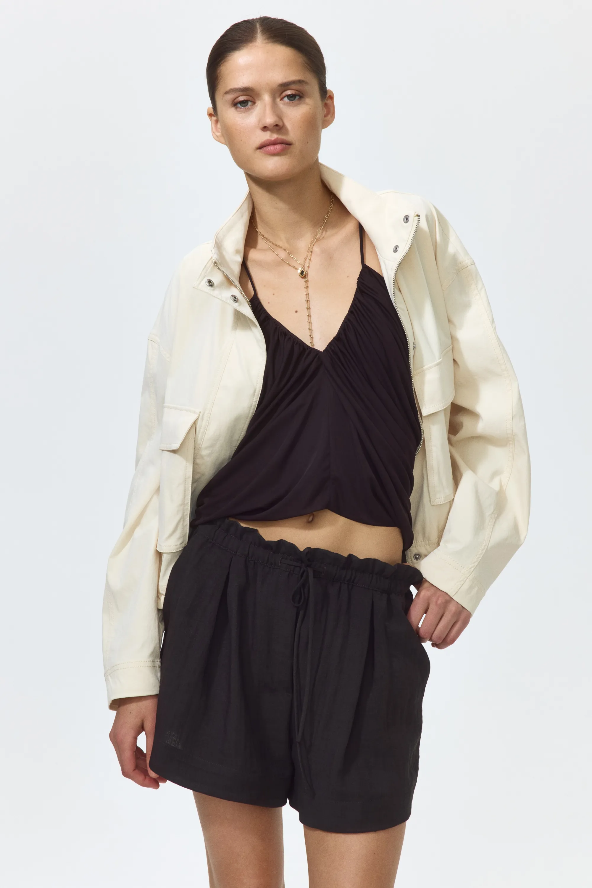 Short avec cordon de serrage - Marron foncé