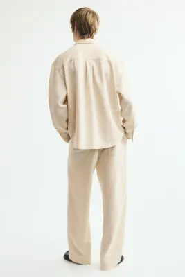 Pantalon jogger Relaxed Fit en interlock - Beige clair — photo 3