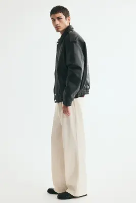 Pantalon chic Loose Fit - Crème — photo 3