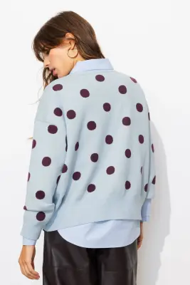 Pull à pois en maille compacte — photo 4