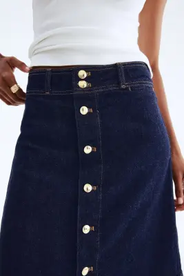 Jupe en denim - Bleu denim foncé — photo 1