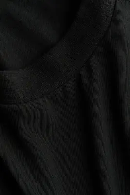 Long-sleeved cotton top - Noir — photo 4