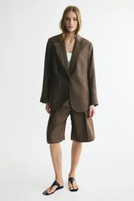 Blazer à fermeture droite - Taupe foncé — photo 3