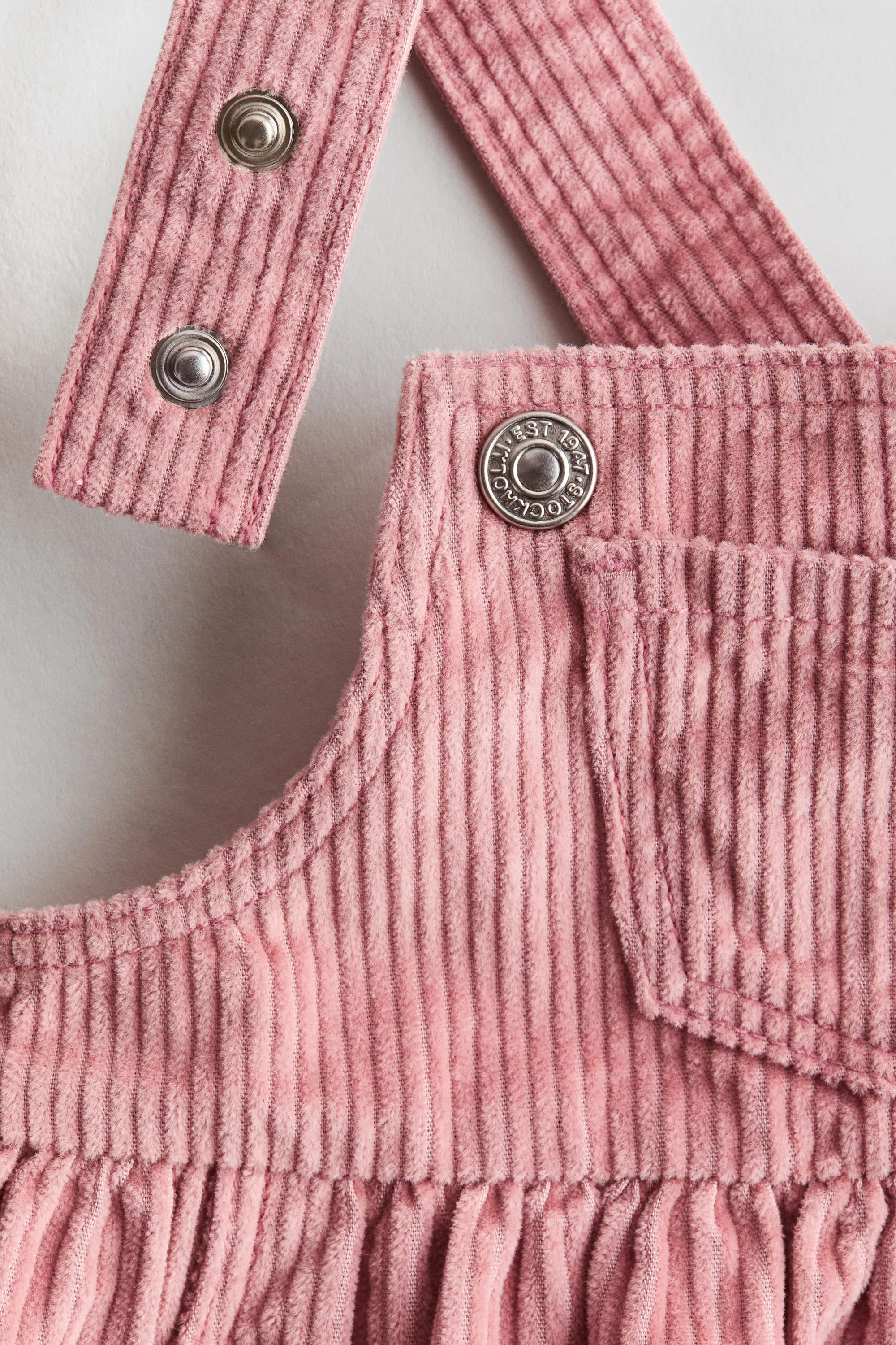 Ensemble 2 pièces robe salopette et top - Rose clair/fleuri