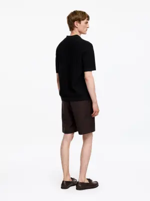 Polo en maille de coton - Noir — photo 1