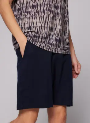 Shorts Marine Col N/A Manches N/A en Lin