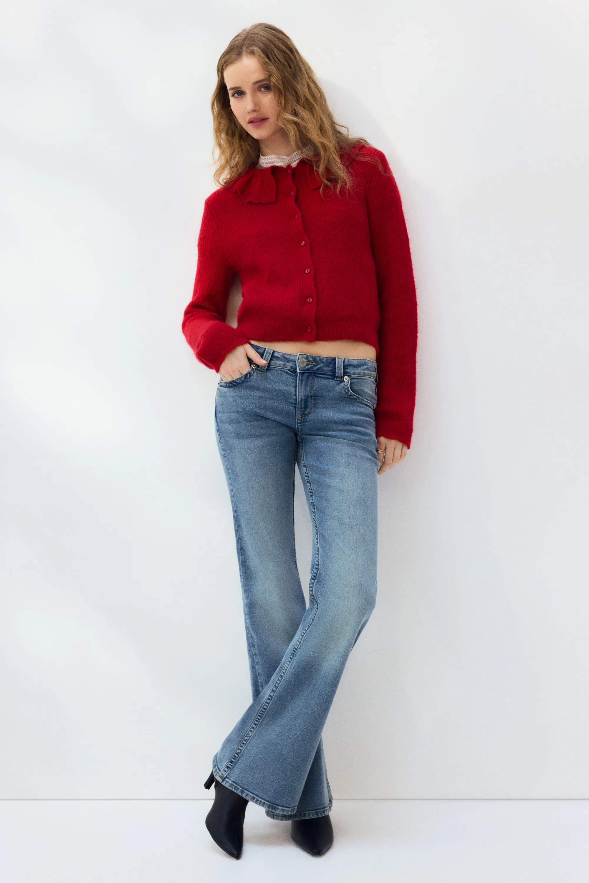 Flared Low Jeans - Bleu denim clair