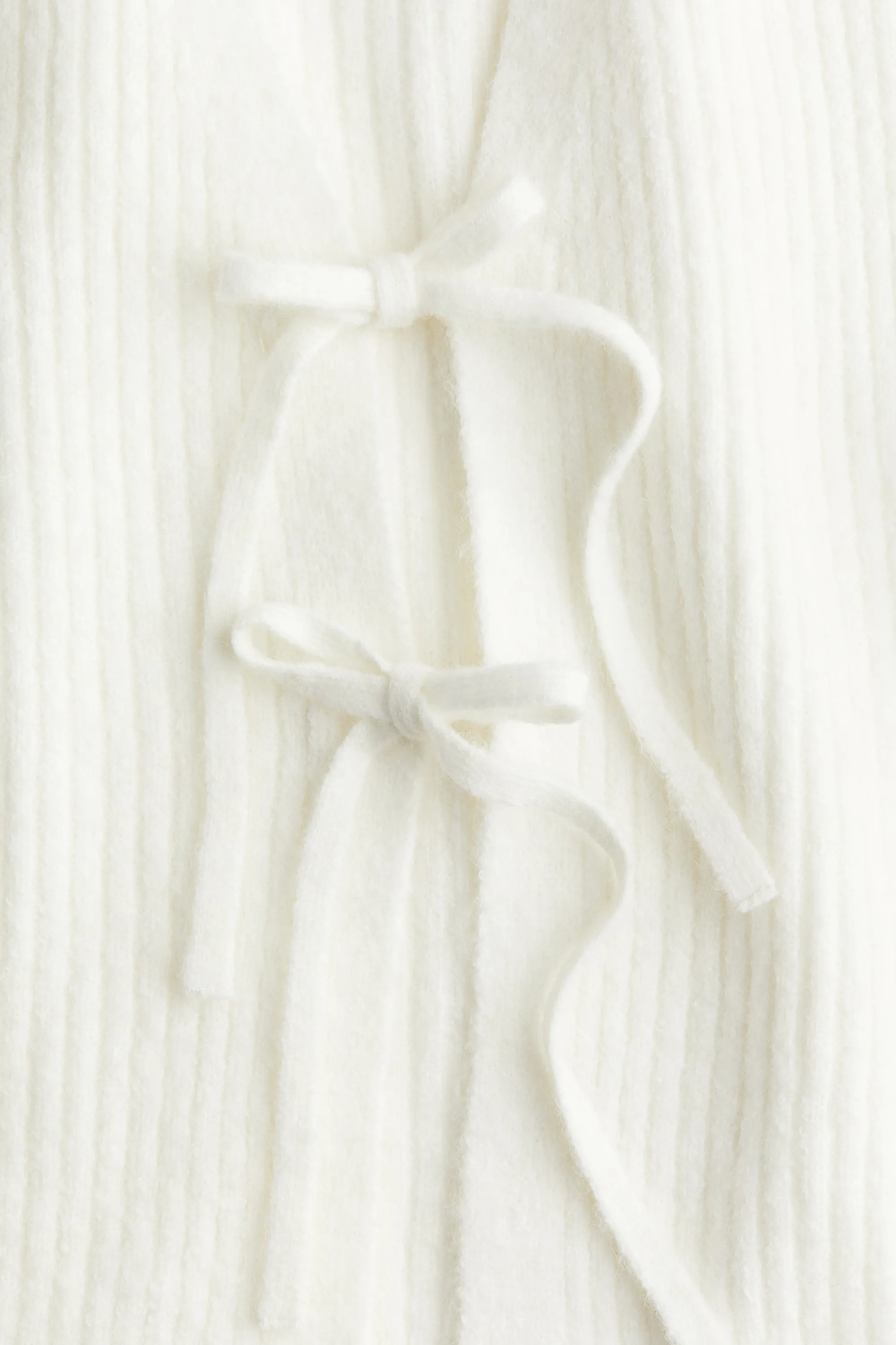 Top à nouer en maille côtelée - Crème