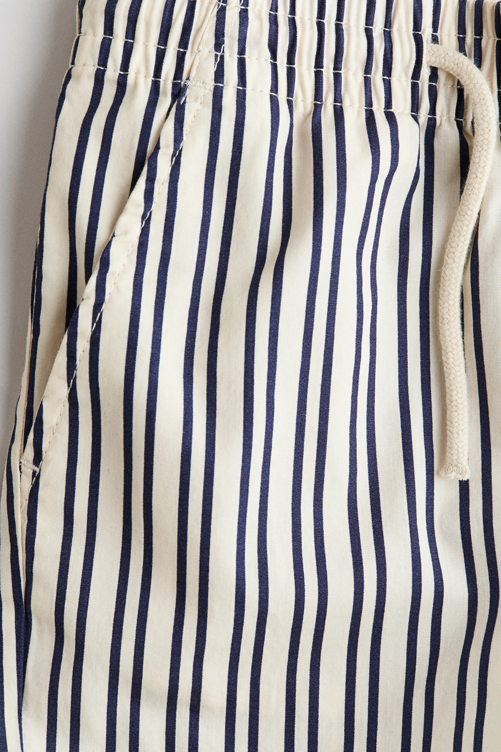 Short en coton - Crème/rayé