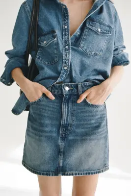 Minijupe en denim - Bleu denim — photo 1