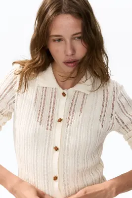 Chemise façon crochet - Beige clair — photo 2