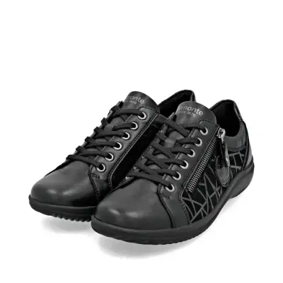 Baskets Remonte D1E10-02 Noires - Lacets Grande Pointure Femme — photo 3