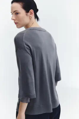 T-shirt en laine mérinos - Gris foncé — photo 3