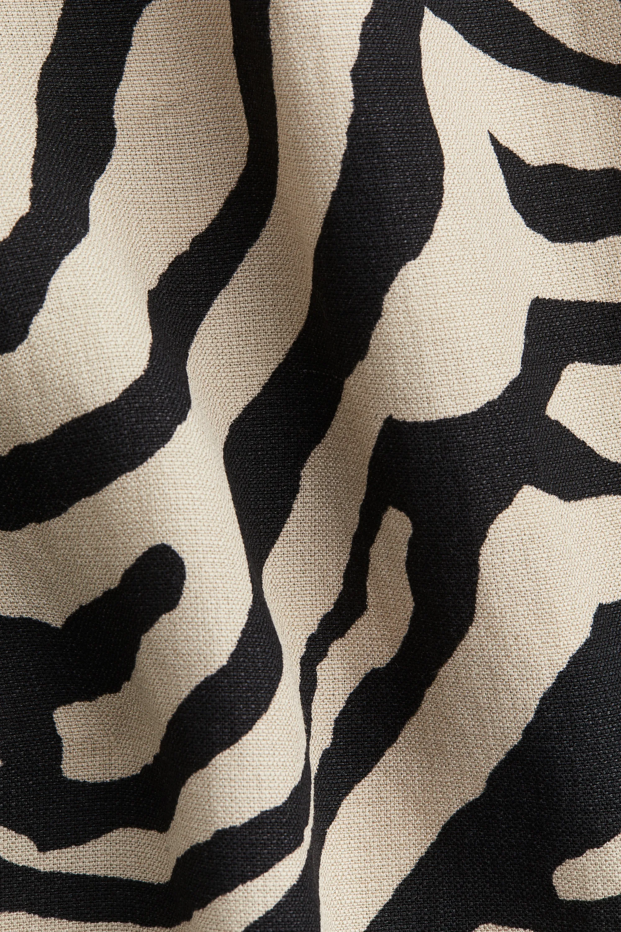 Jupe midi - Beige clair/motif zébré