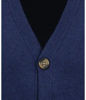 RAGMAN GILET COTON CASHMERE SANS MANCHES Marine — photo 4