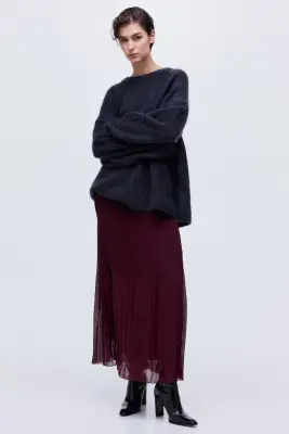 Jupe en mousseline plissée - Bordeaux — photo 1