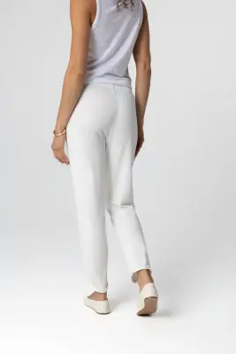 Pantalon Crème en Viscose / Élasthanne — photo 4