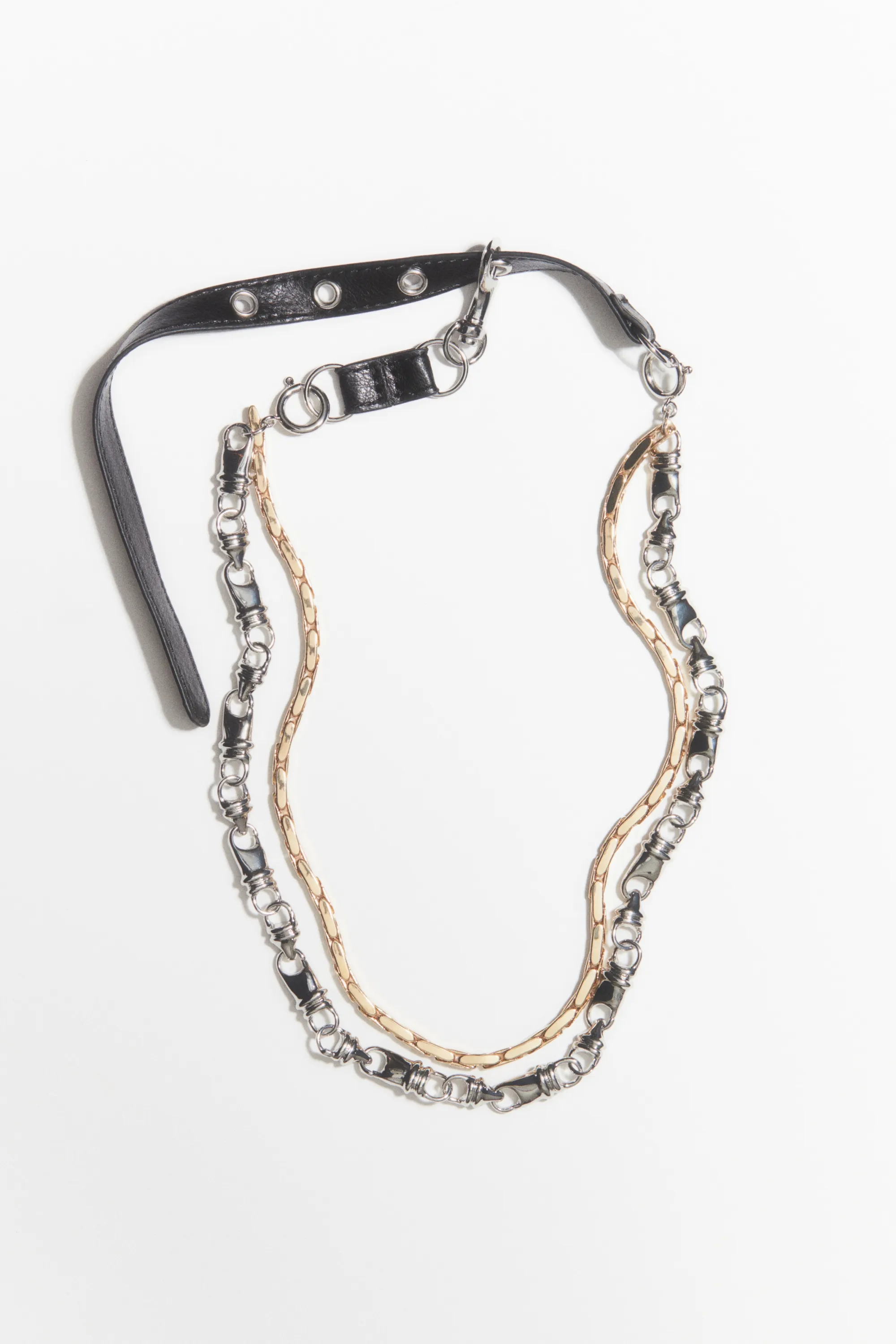 Collier chaîne à deux rangs - Argenté/doré