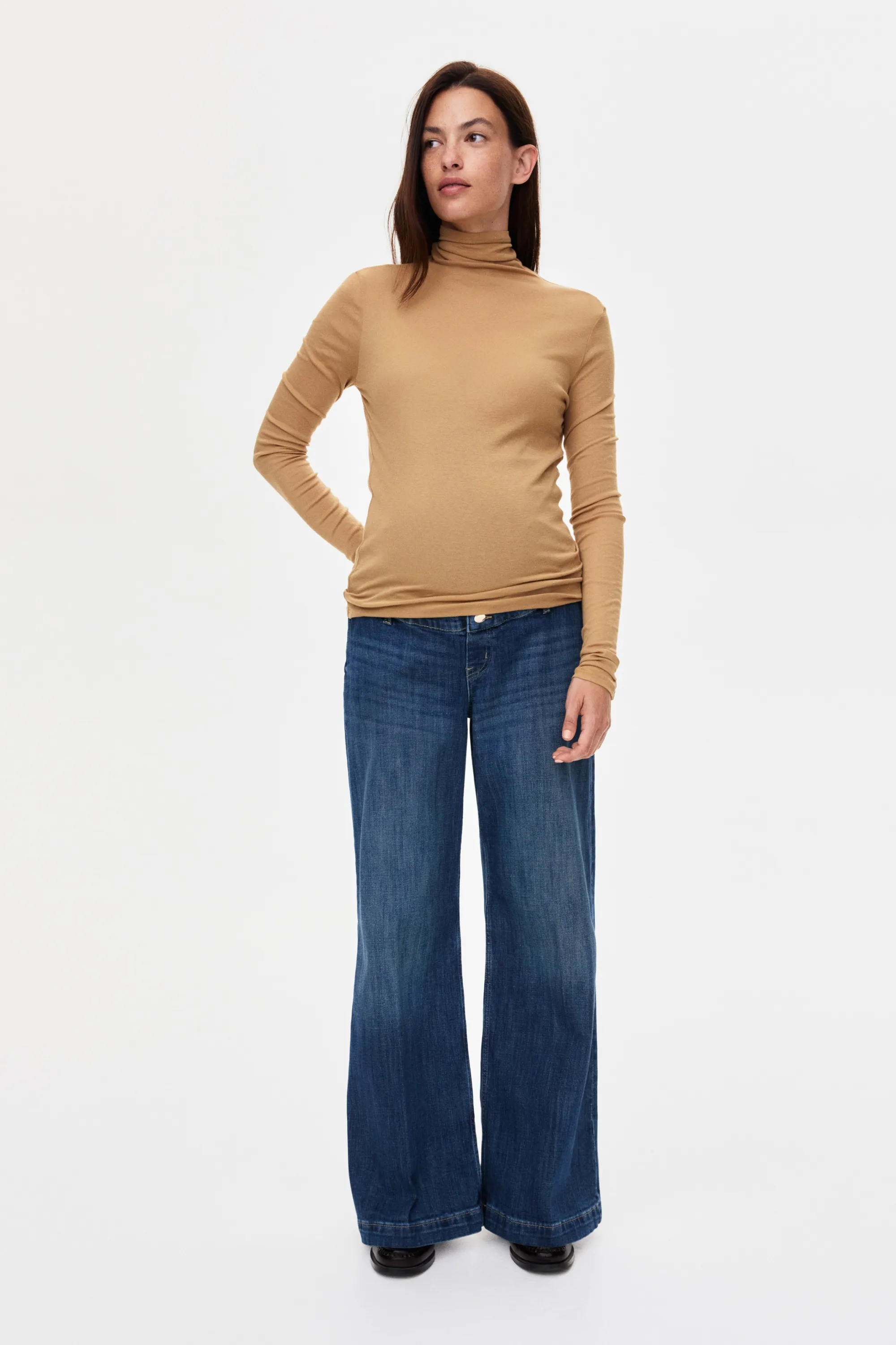 MAMA Wide Leg Jeans - Bleu denim foncé