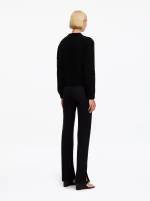 Cardigan en mélange de laine et d'alpaga - Noir — photo 2