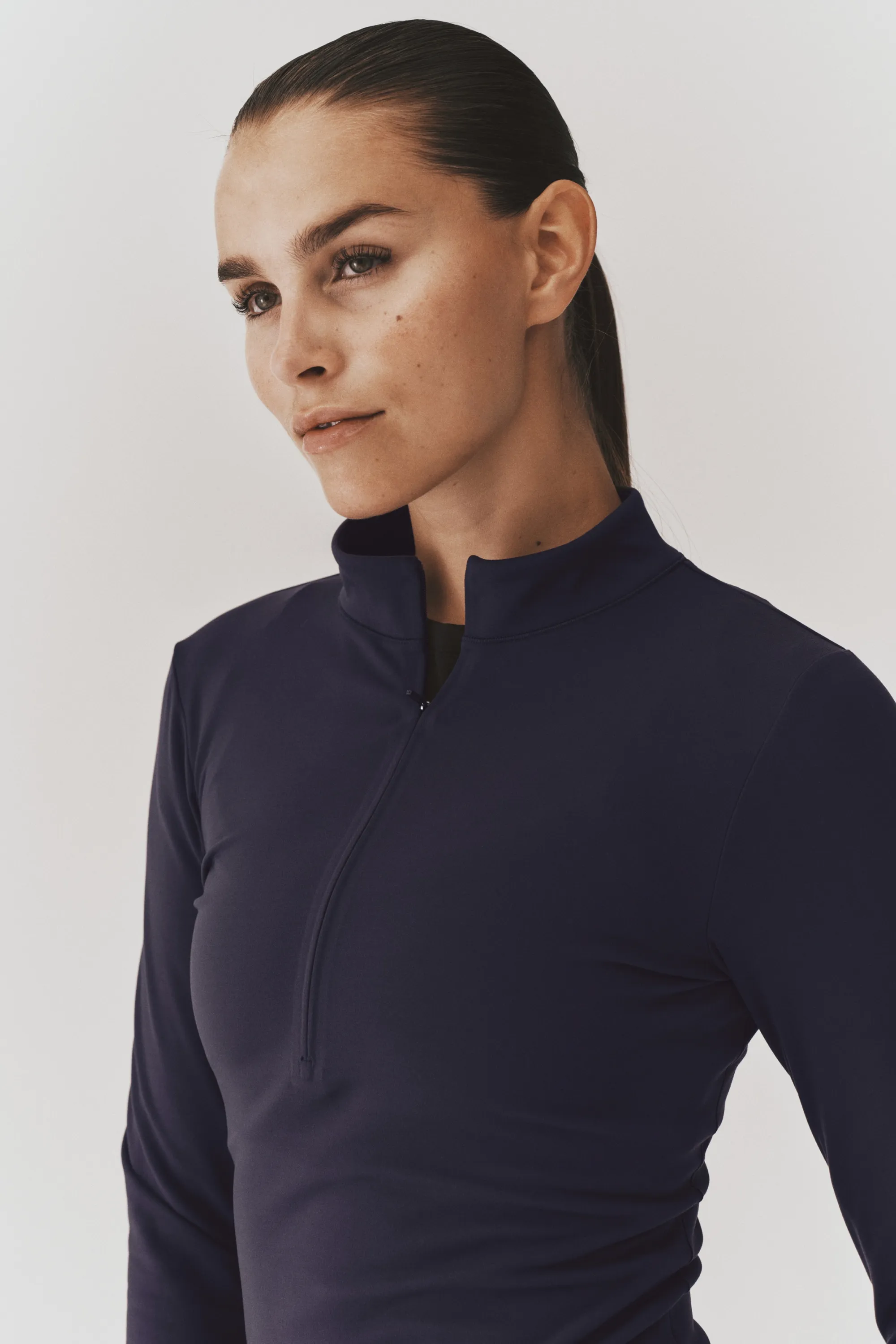 Top de sport chaud à col zippé SoftMove™ - Brume violette