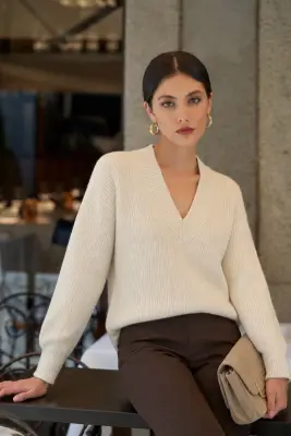 Delphine Cashmere Sweater - Cream — photo 3