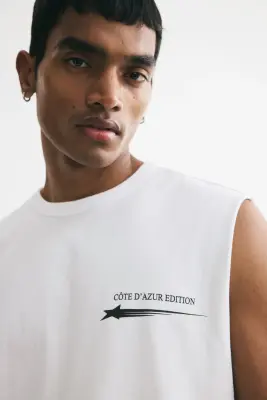 Débardeur imprimé Loose Fit - Blanc/Côte d'Azur Edition — photo 2