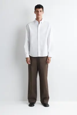 CHEMISE DÉCONTRACTÉE EN POPELINE DE COTON PIMA - BLANC — photo 2