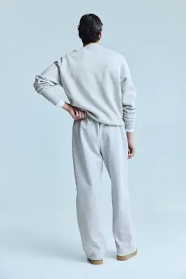 Pantalon jogger de sport Loose Fit - Gris clair chiné — photo 4