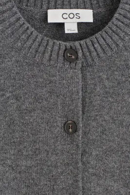CARDIGAN EN LAINE MÉRINOS - GRIS CHINÉ — photo 5