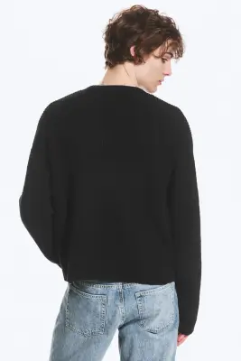 Pull décontracté en coton - Noir — photo 3