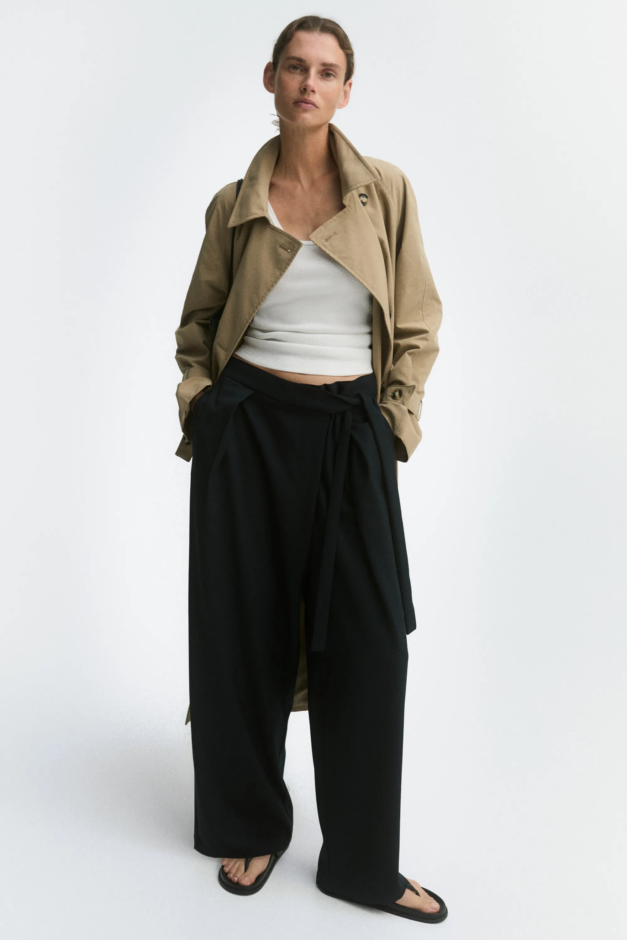 Pantalon avec détail croisé - Bleu marine