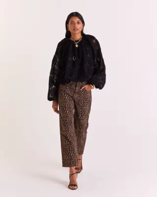 Blouse Ambre noir texturé — photo 4